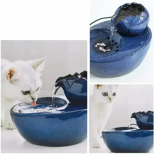 Ceramic cat water fountain – fresh & clean water