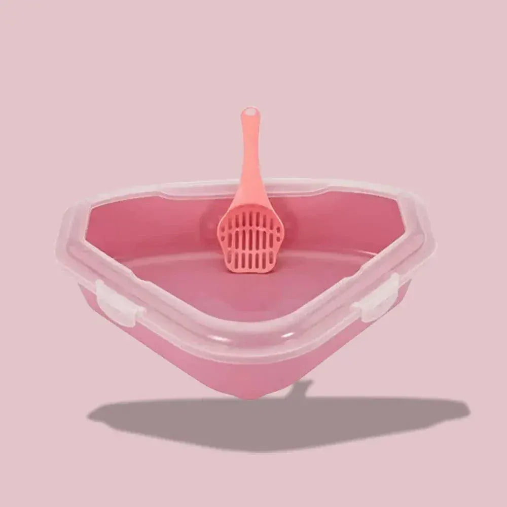 Corner cat litter box