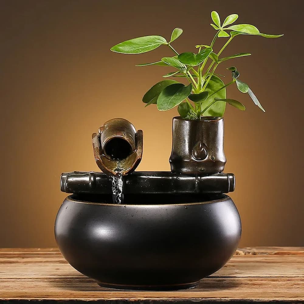 Designer ceramic cat water fountain