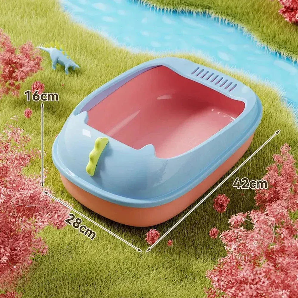 Semi-enclosed cat litter box