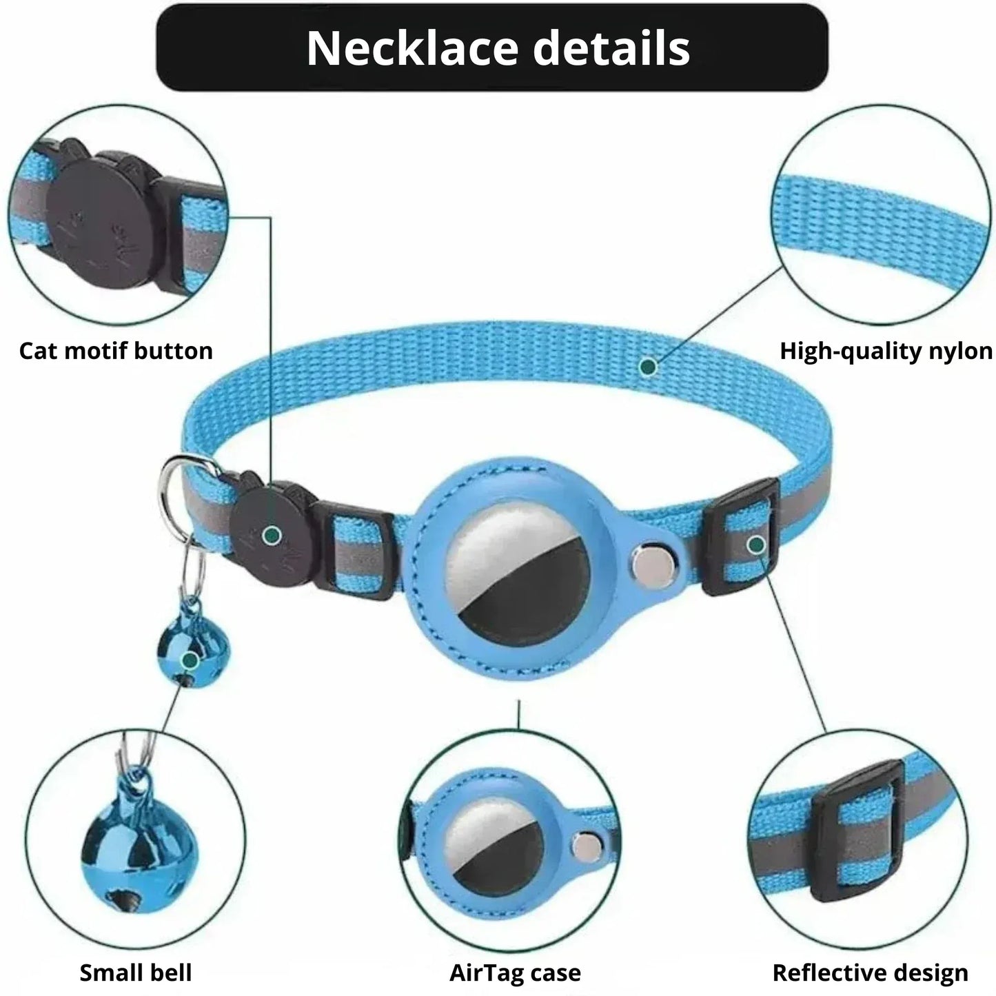 AirTag Cat Collar – Real-Time GPS Tracking