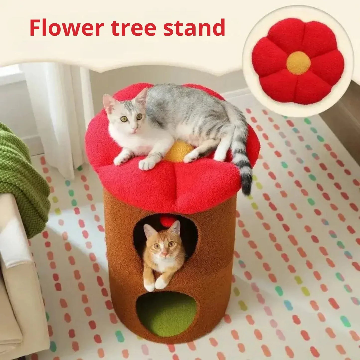 Barrel cat tree – cozy hideaway