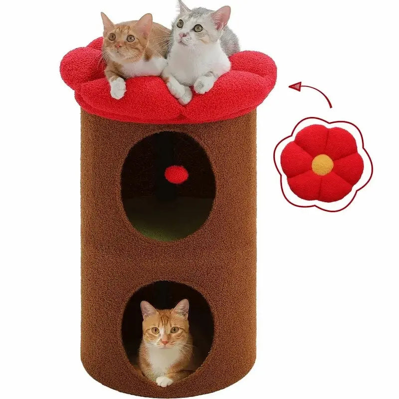 Barrel cat tree – cozy hideaway