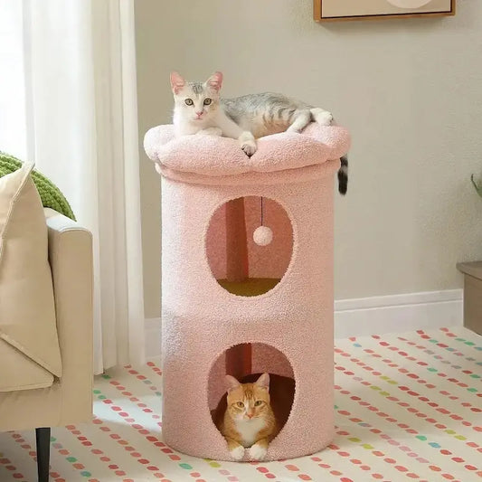 Barrel cat tree – cozy hideaway