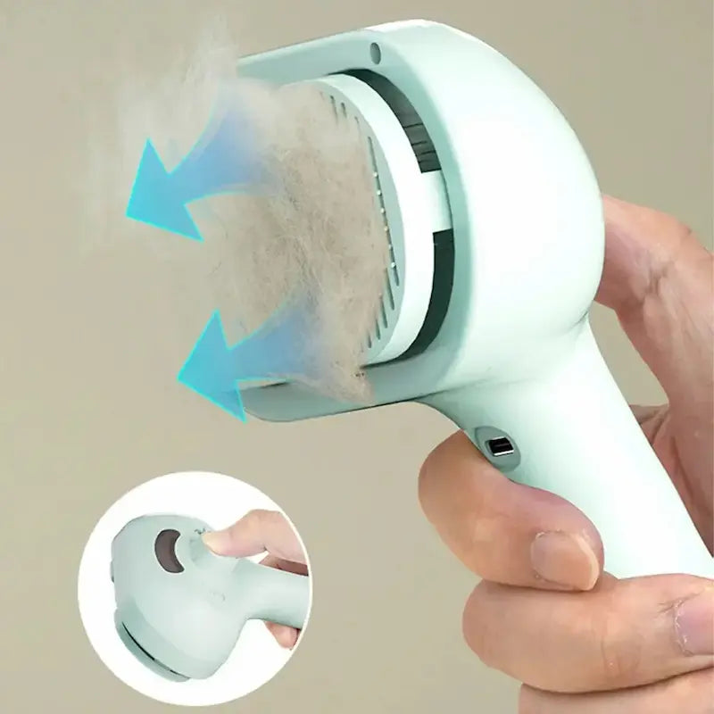 Cat brush with spray