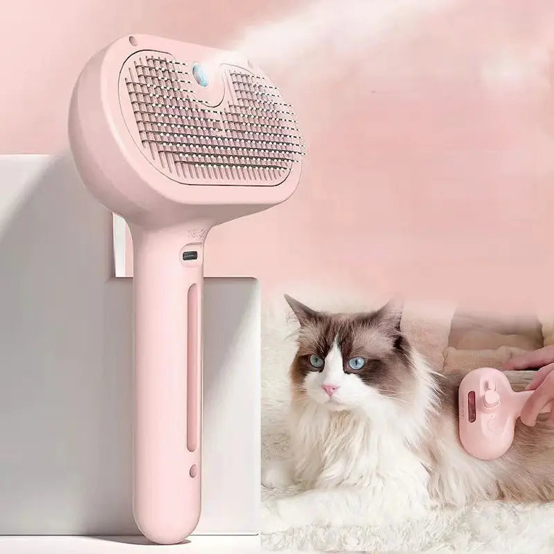 Cat brush with spray