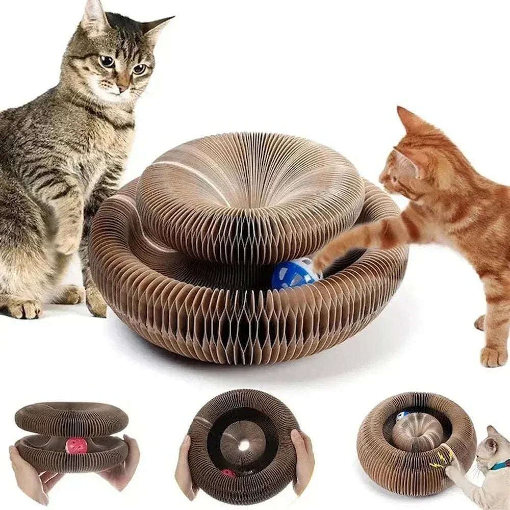 Cat scratcher toy with ball
