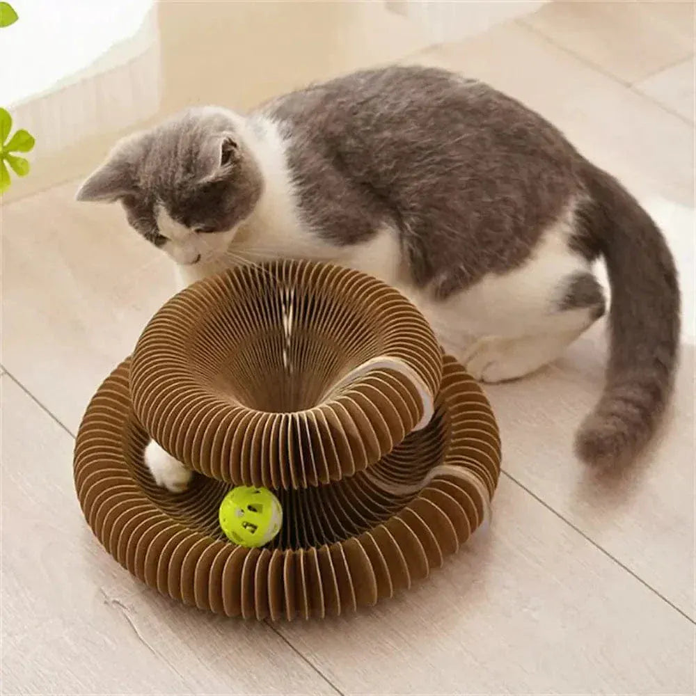 Cat scratcher toy with ball