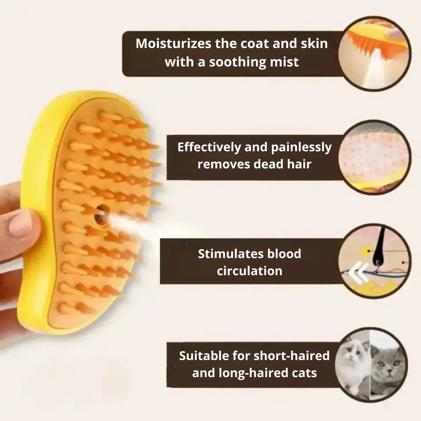Cat steam brush