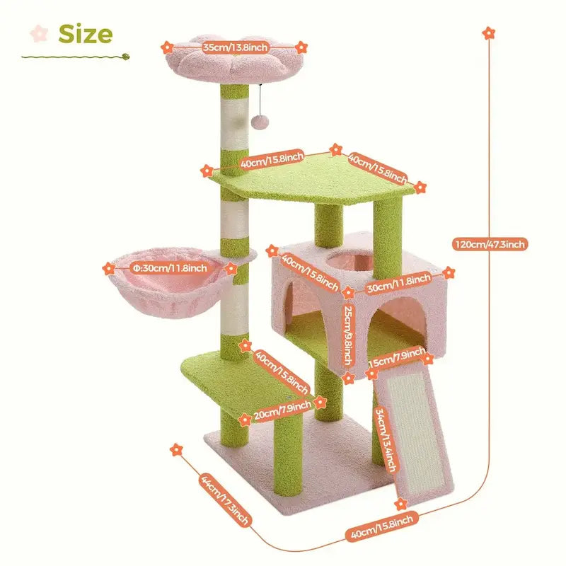 Cat tree 120 cm – perfect height & stable design
