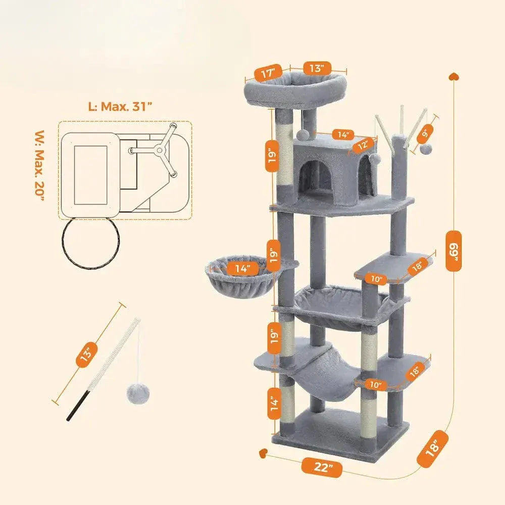 Cat tree with hammock – comfort & relaxation