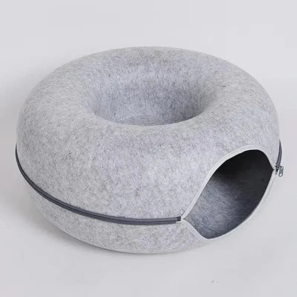 Cat tunnel donut bed