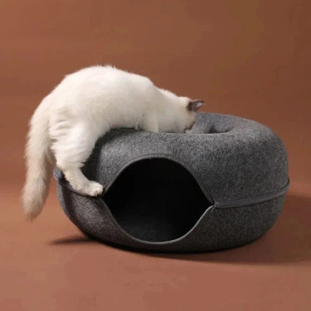 Cat tunnel donut bed