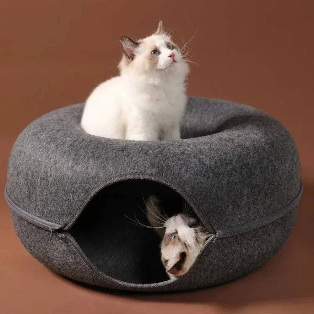 Cat tunnel donut bed