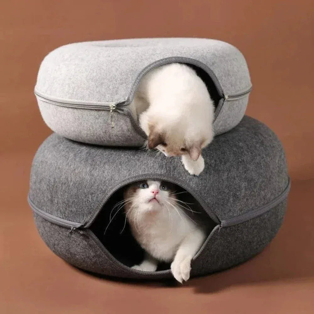 Cat tunnel donut bed
