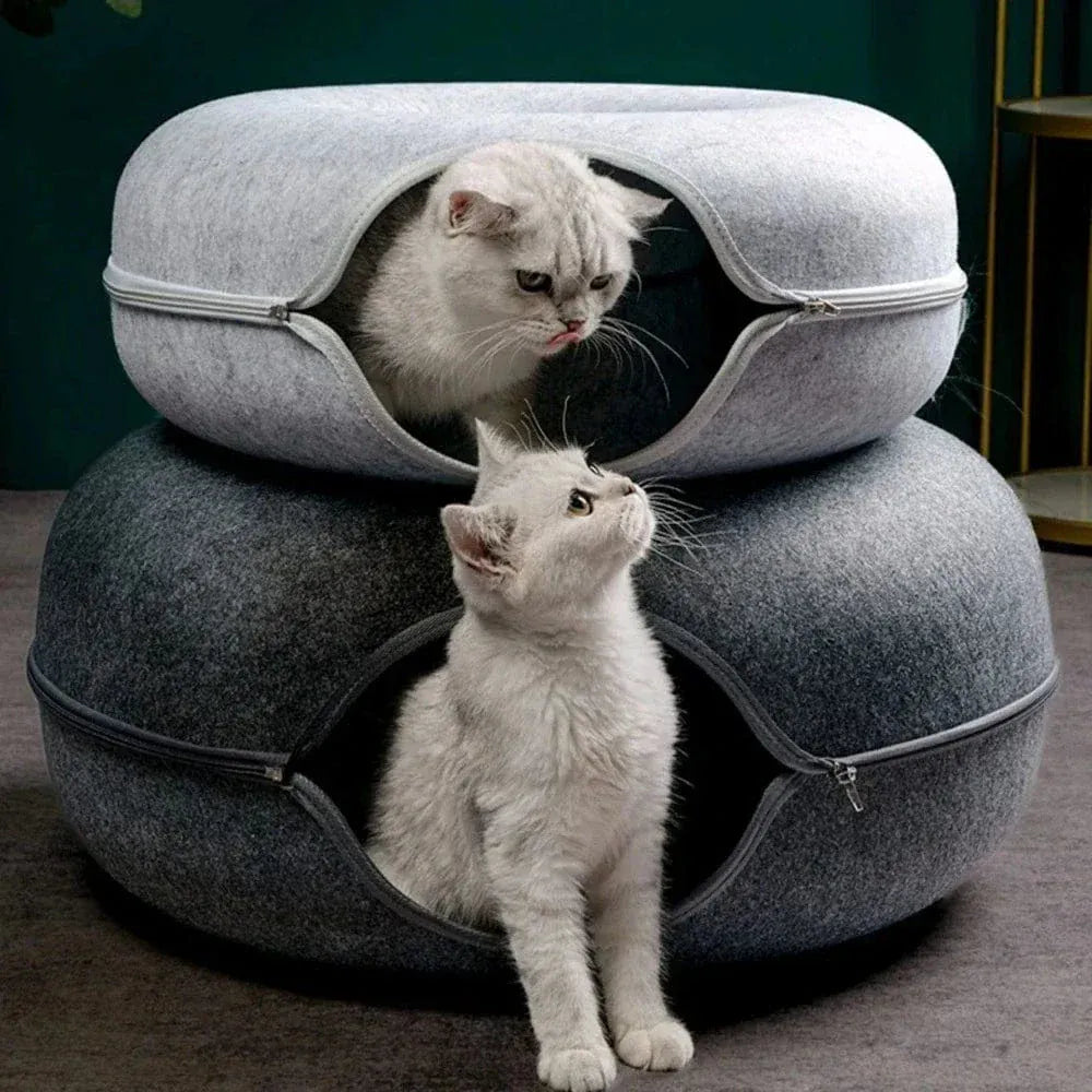 Cat tunnel donut bed
