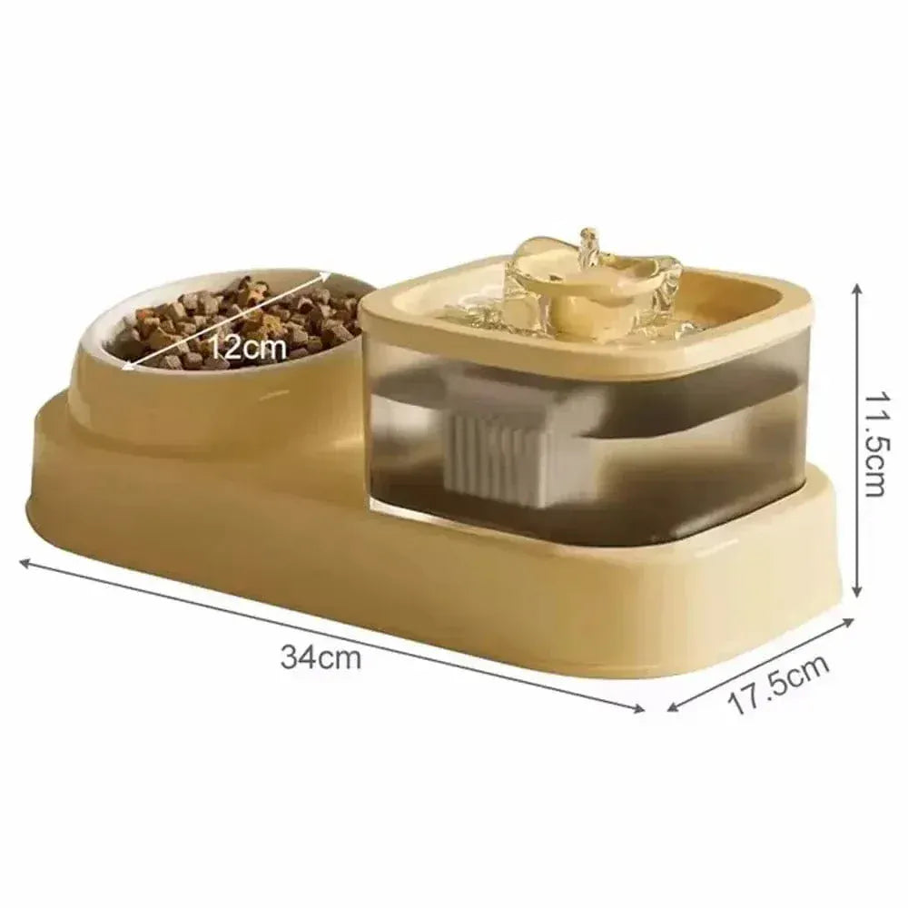 Cat water and food fountain