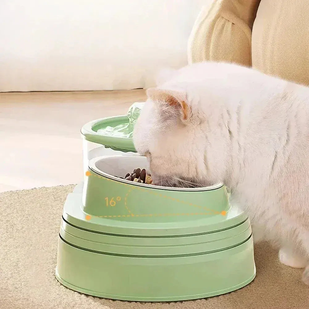 Cat water and food fountain