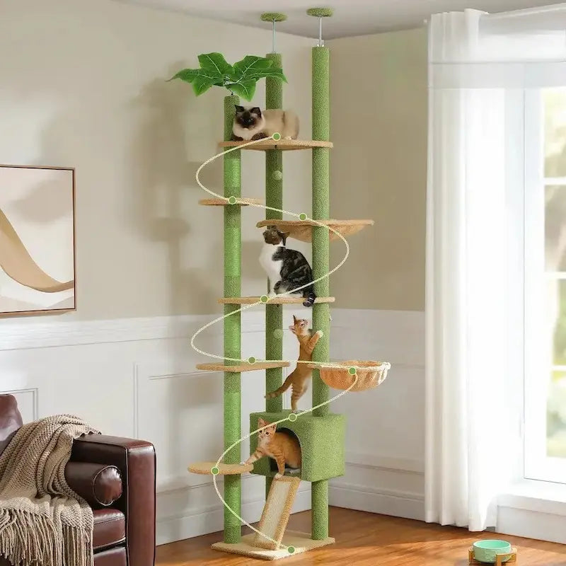 Ceiling cat tree – space-saving & adjustable