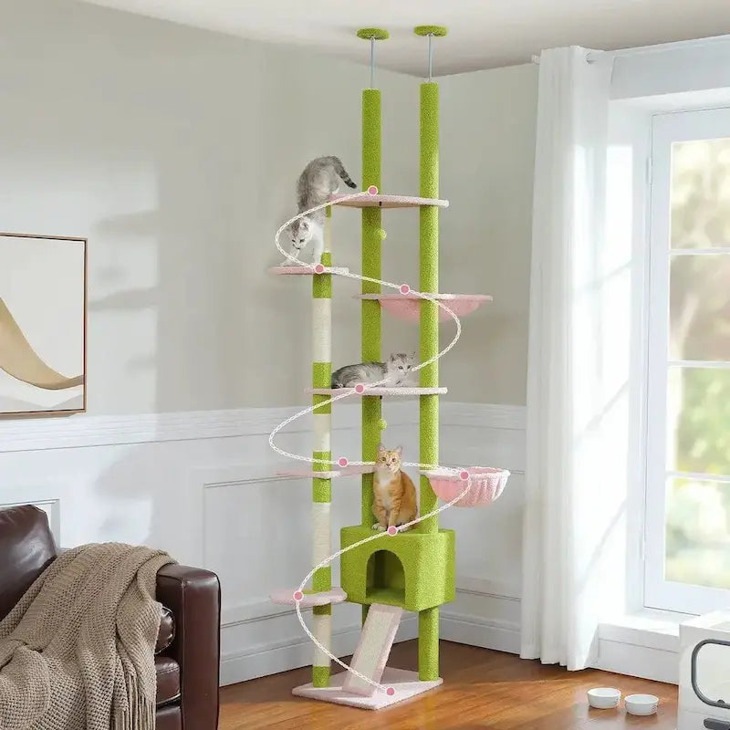 Ceiling cat tree – space-saving & adjustable