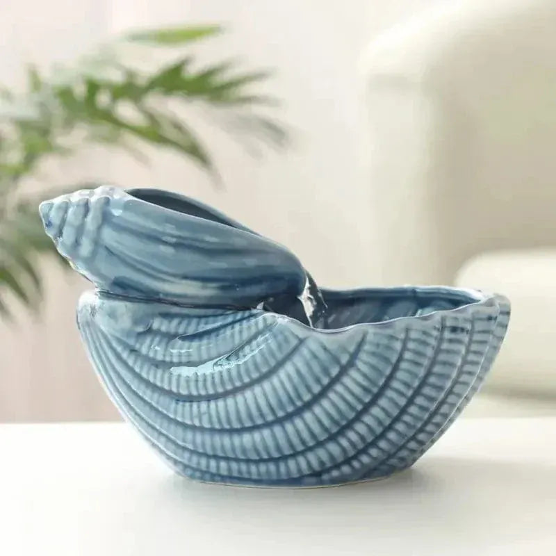 Ceramic cat water fountain with permanent filter