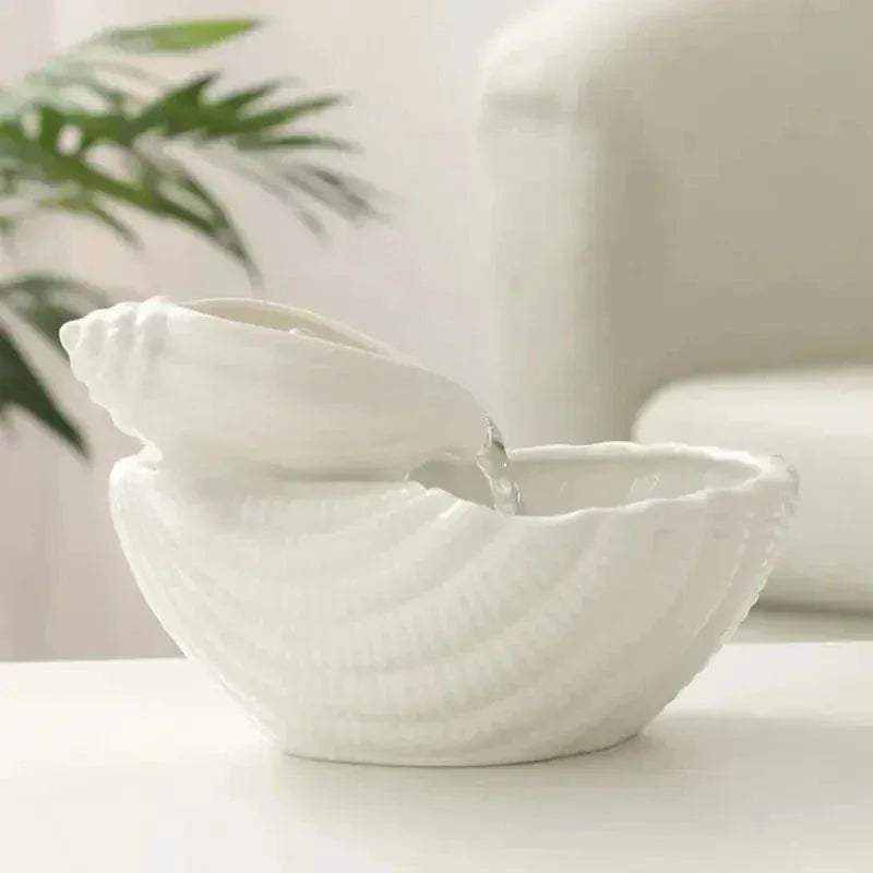 Ceramic cat water fountain with permanent filter