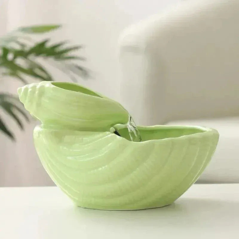 Ceramic cat water fountain with permanent filter