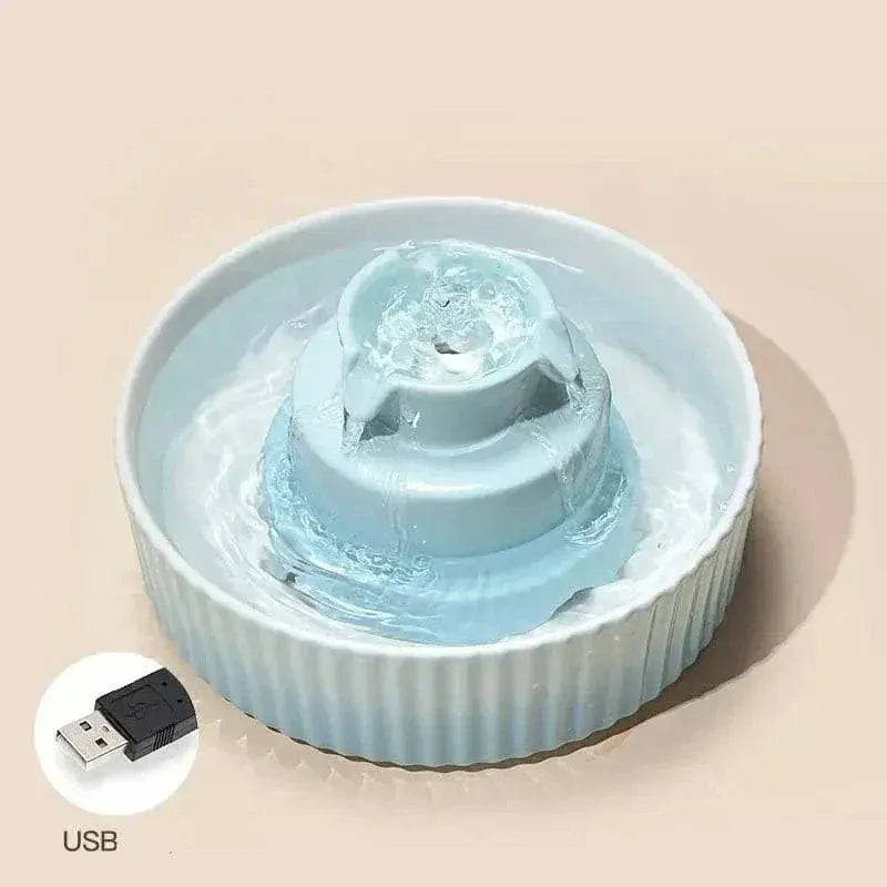 Ceramic filtering cat water fountain
