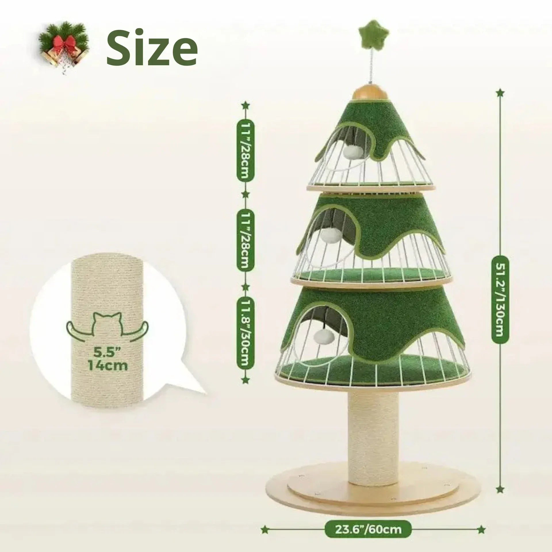 Christmas tree cat tower – festive decor & scratch post