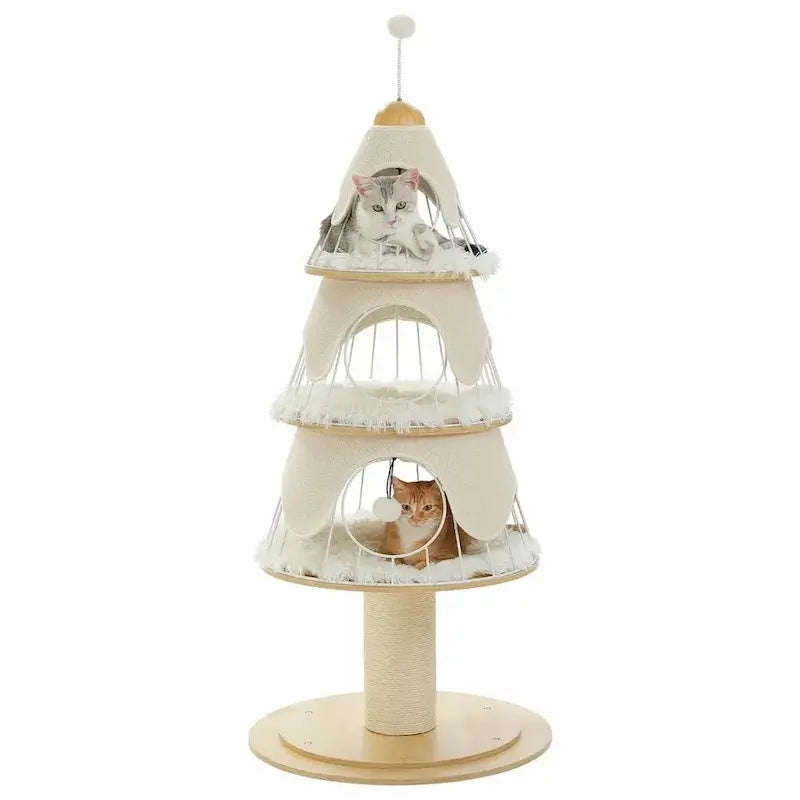 Christmas tree cat tower – festive decor & scratch post