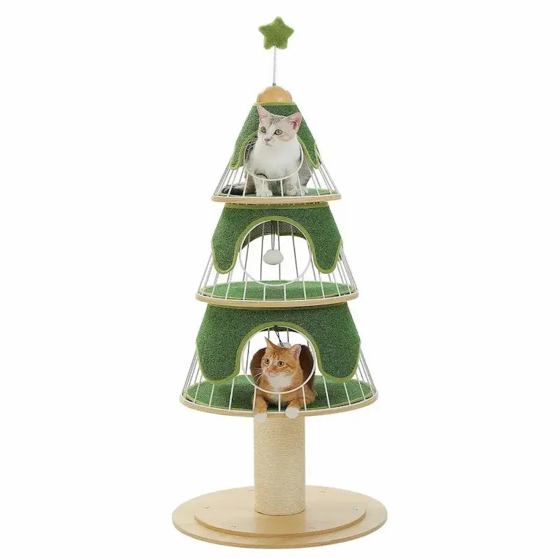 Christmas tree cat tower – festive decor & scratch post