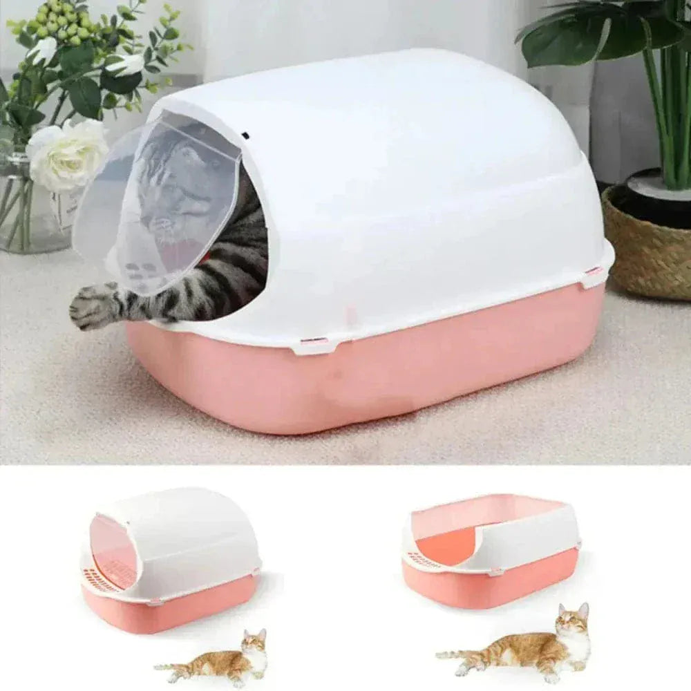 Closed odor-proof cat litter box