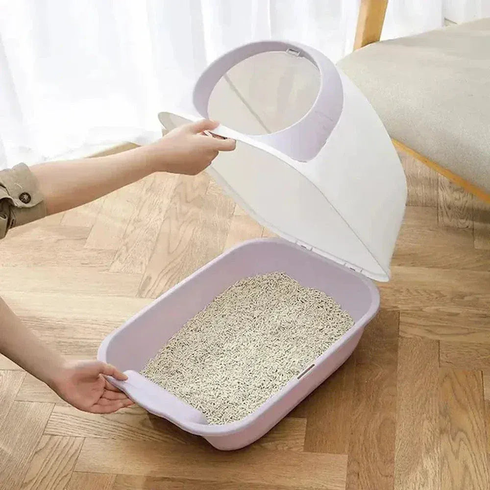 Closed odor-proof cat litter box