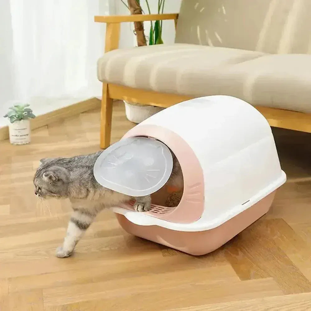 Closed odor-proof cat litter box