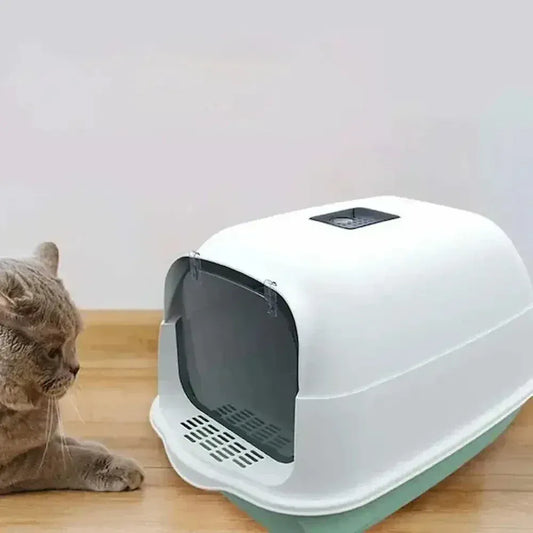 Closed odor-proof cat litter box