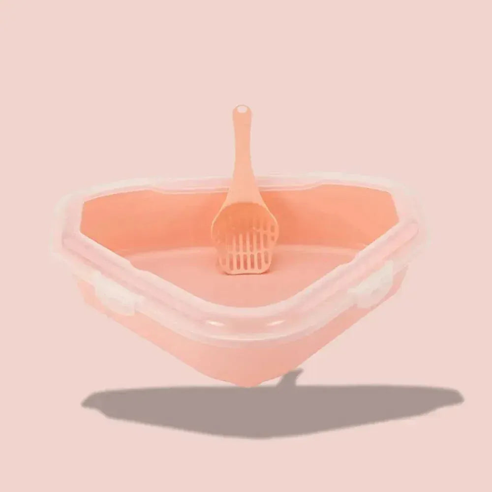 Corner cat litter box