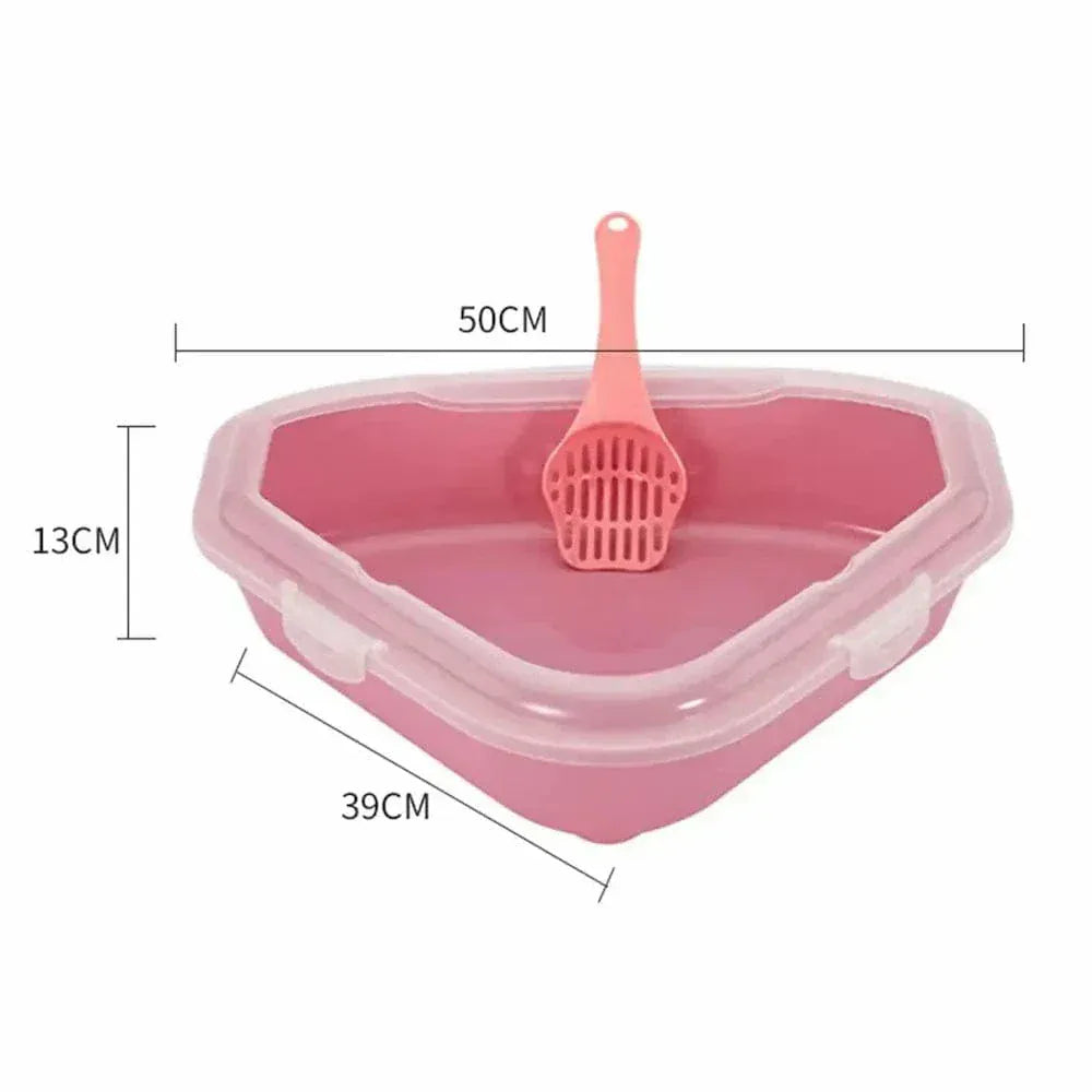 Corner cat litter box