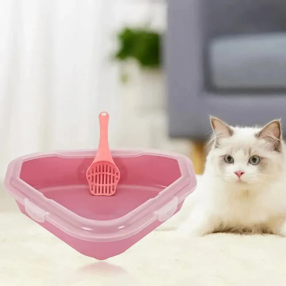 Corner cat litter box