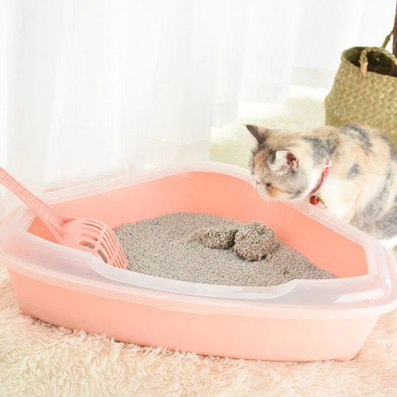 Corner cat litter box