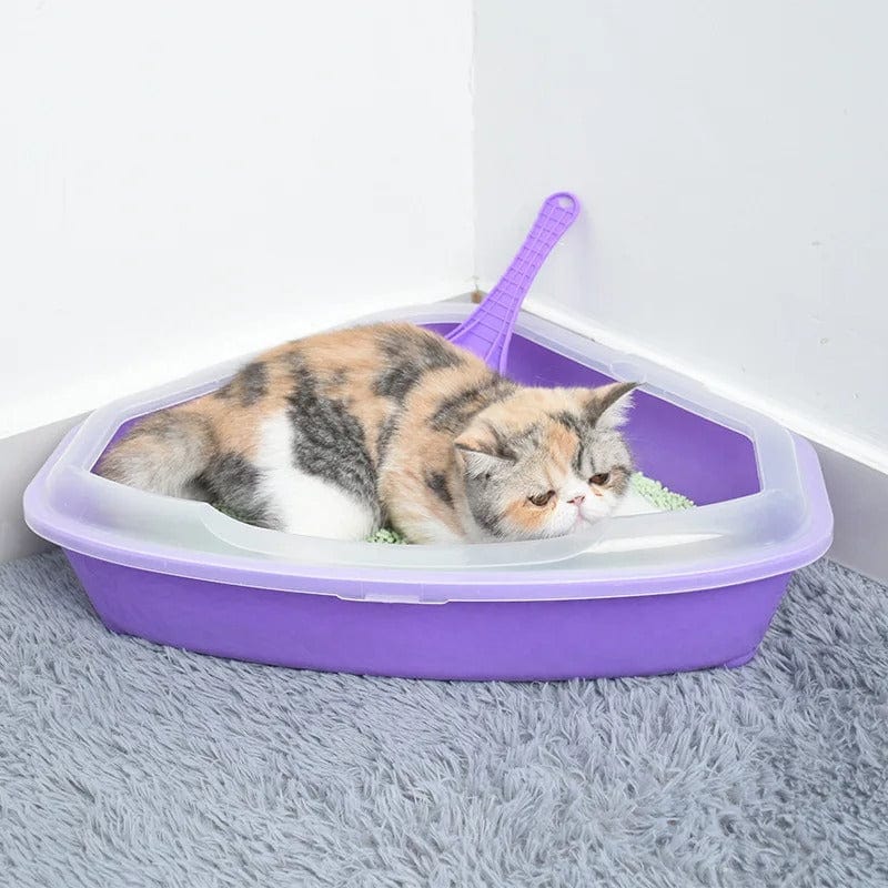 Corner cat litter box
