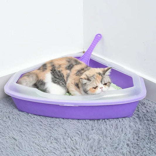 Corner cat litter box
