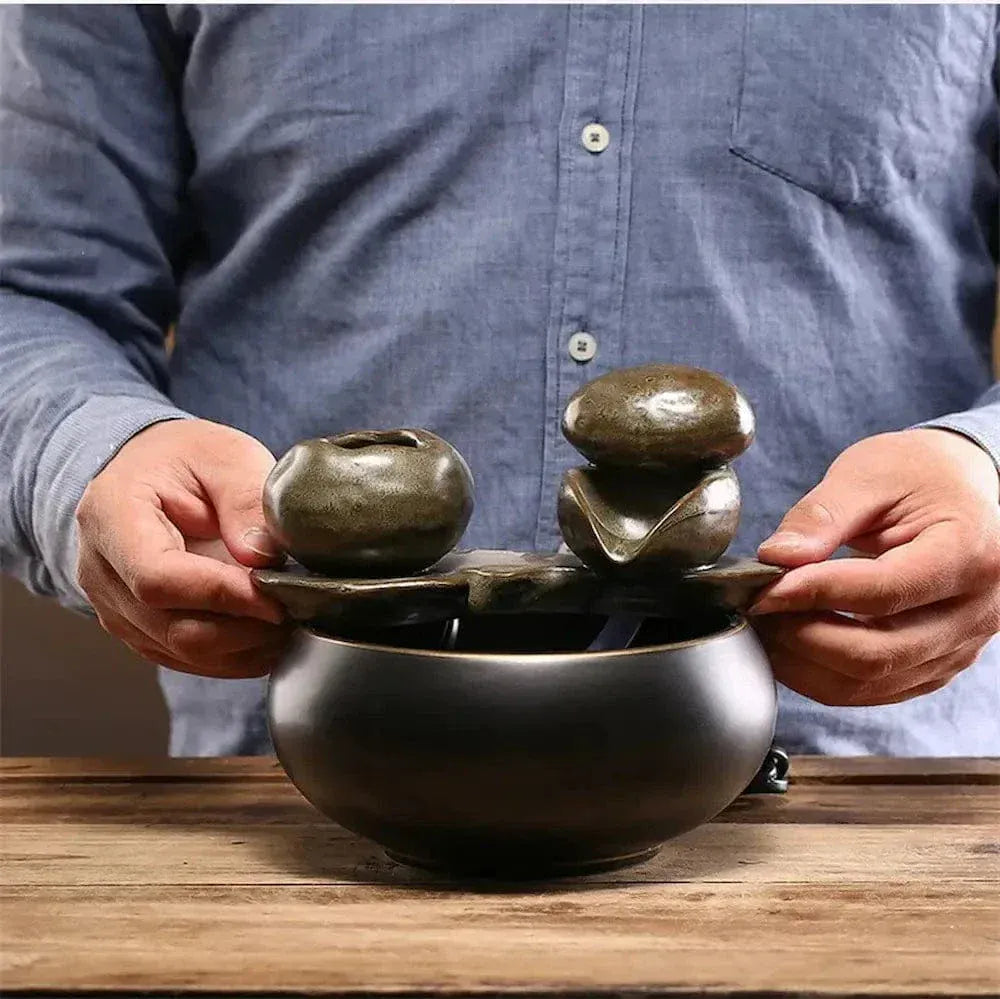 Designer ceramic cat water fountain