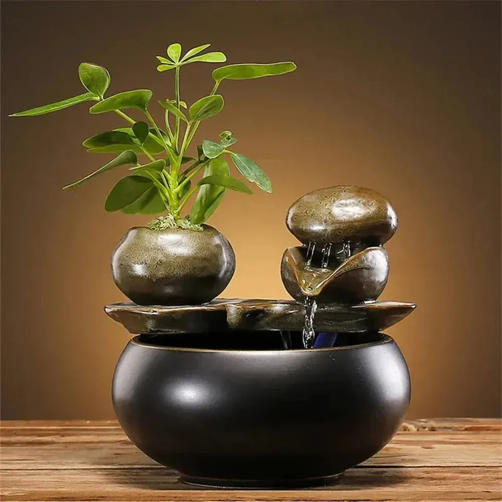 Designer ceramic cat water fountain