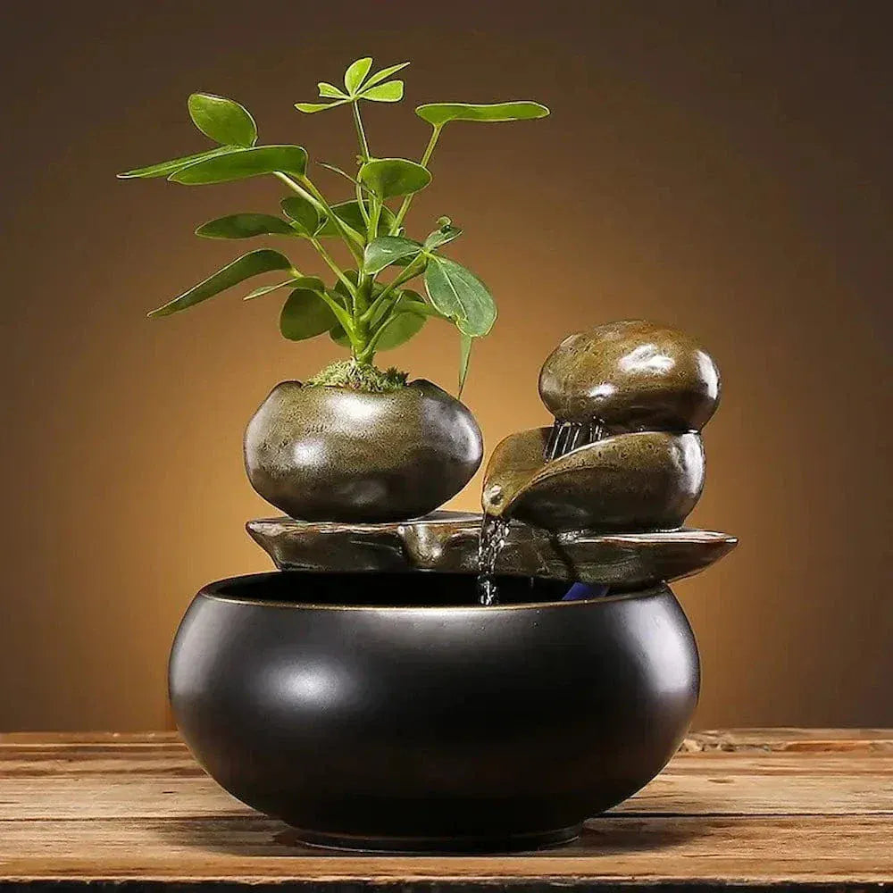 Designer ceramic cat water fountain