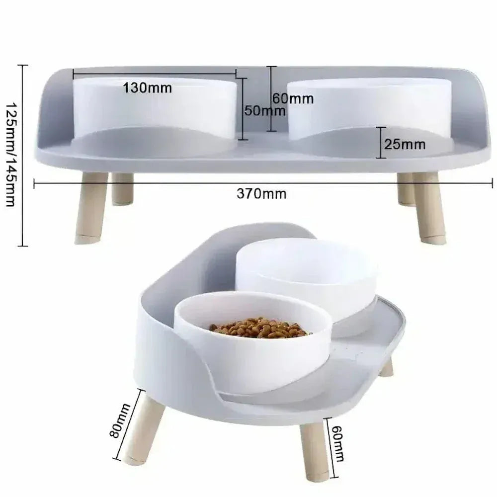 Double cat bowl - Ergonomic posture