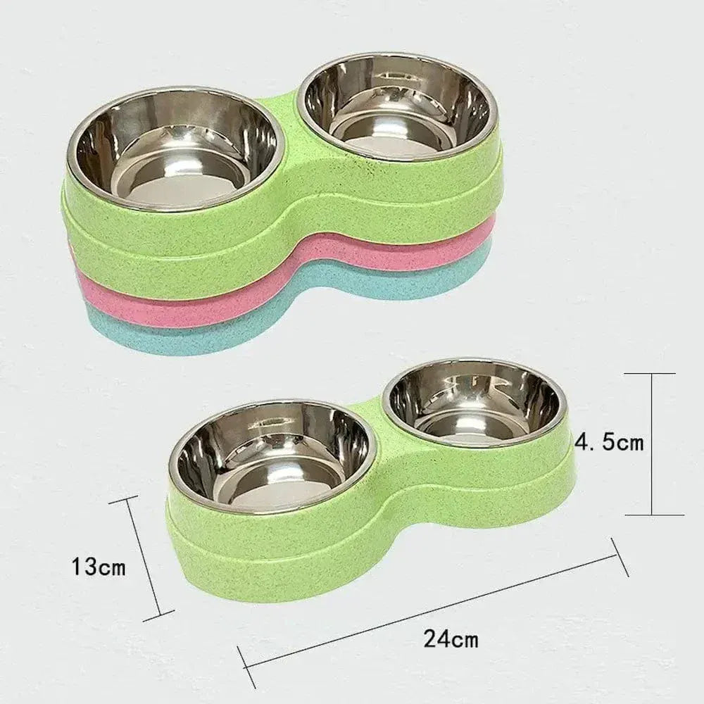 Double stainless steel cat bowl