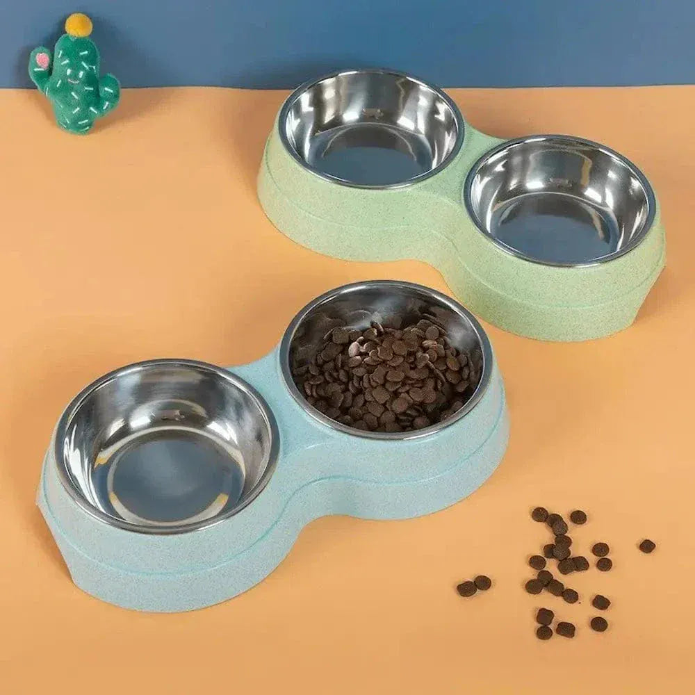 Double stainless steel cat bowl