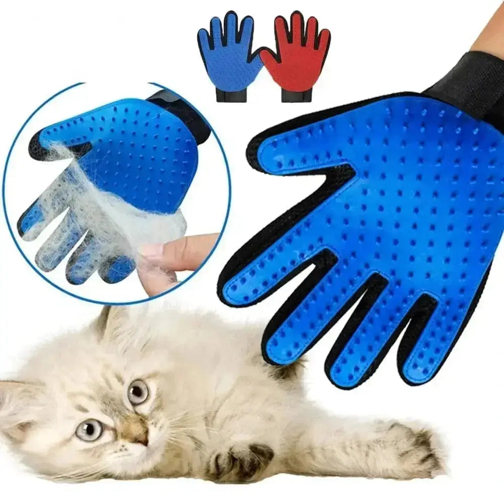Efficient cat grooming glove