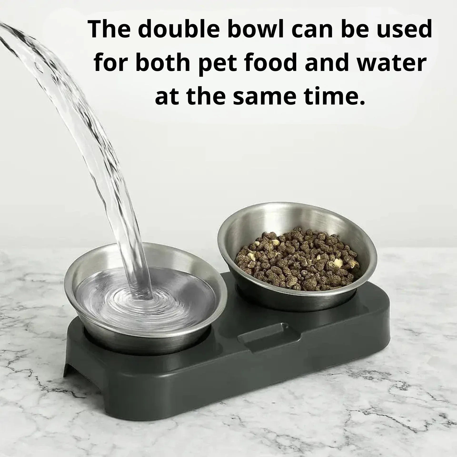 Elevated stainless steel cat bowl