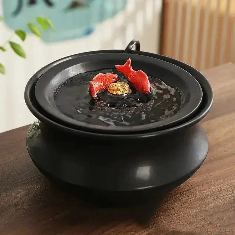 Filter-free ceramic cat water fountain